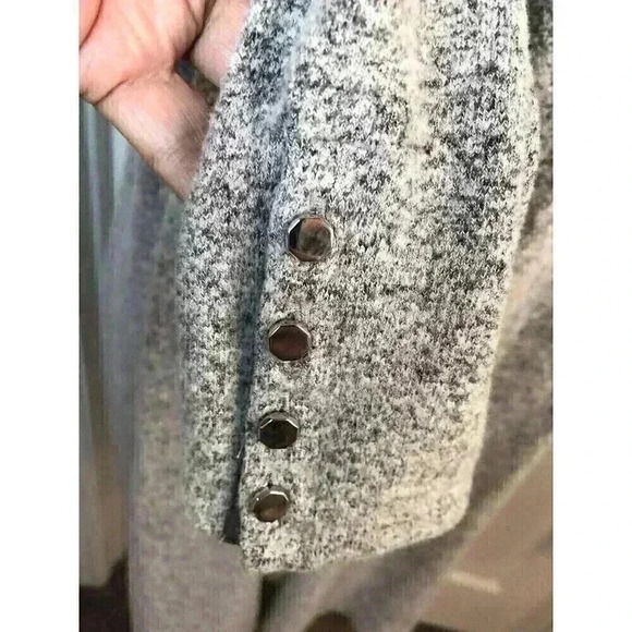 White House Black Market Small Gray Marbled Sweater Jacket Open Front - Picture 3 of 5